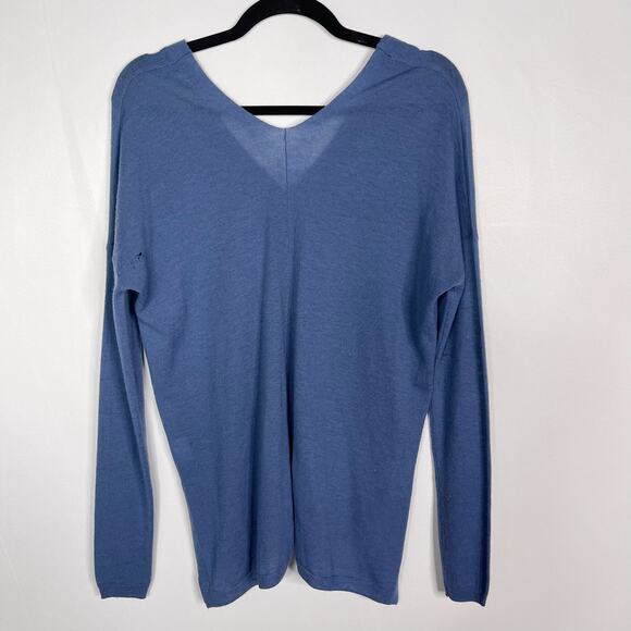Vince Womens XSmall Blue Double V Neck Lightweight Sweater Wool Cashmere Blend - Picture 2 of 9